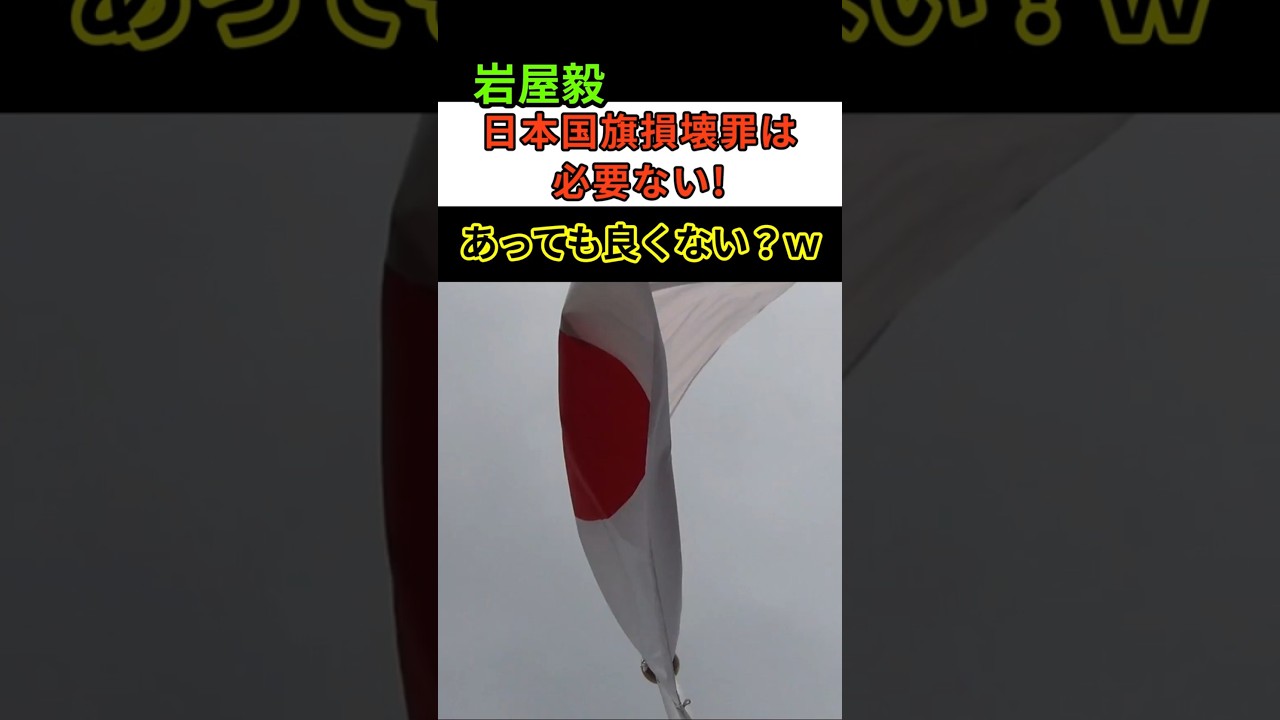 【必要だろw】反高市派の岩屋毅が日本国国旗損壊罪は必要ないと発言しやっぱりかと炎上w #岩屋毅
