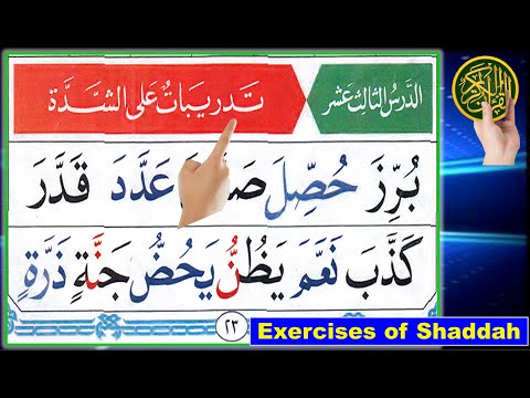 Noorani Qaida Lesson 13 Exercise of Shaddah (Tashdeed) | How to Read Shaddah in Arabic | Learn Quran