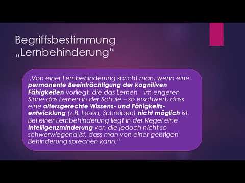 Kognitive Beeinträchtigung - Lernbehinderung