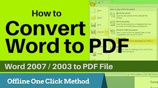 Hindi | how to convert word document to pdf file | Add on for office 2007 and 2003 | offline method