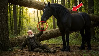Aging Lumberjack Trapped Under Fallen Tree – What This Wild Horse Does Next Will Bring You to Tears!