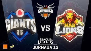 VODAFONE GIANTS VS MAD LIONS | Superliga Orange J13 | Partido 1 | Split Verano [2018]