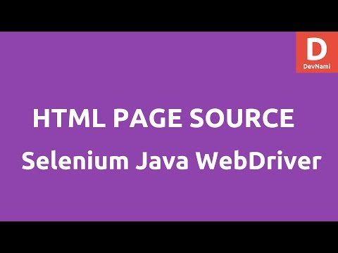 HTML Page Source using Selenium Java Webdriver