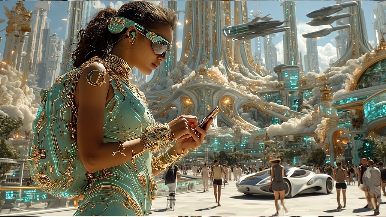 Escape to a Golden Utopia: 1-Hour Immersive Journey Through 5 Luxurious Sci-Fi Cities, Ambient Sound
