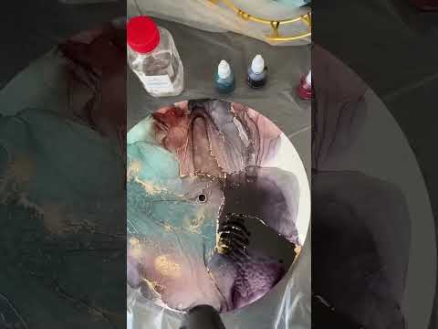 Часы из алкогольных чернил своими руками alcohol ink clock satisfying