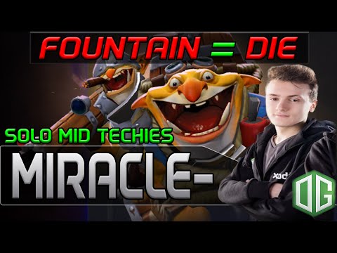 Miracle plays Techies [Solo Mid, Plants Invi Mines at Opponent`s Fountain] Dota 2 [Ranked]