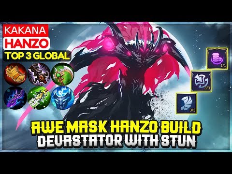 Awe Mask Hanzo Build, Devastator With Stun [ Top Global Hanzo ] ᴋᴀᴋᴀɴᴀ - Mobile Legends Video