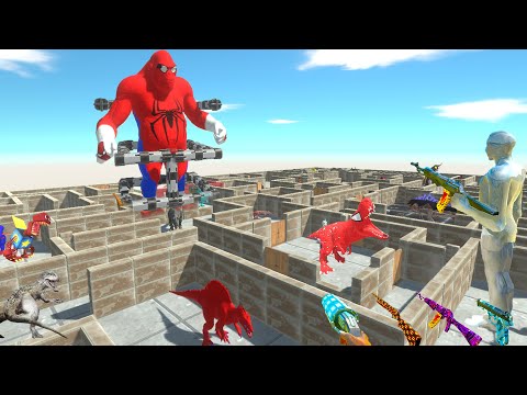 FPS AVATAR PARKOUR! SAVING SPIDERMAN GORO FROM MAZE - Animal Revolt Battle Simulator