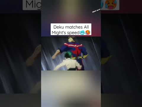 Deku matches All Might's speed