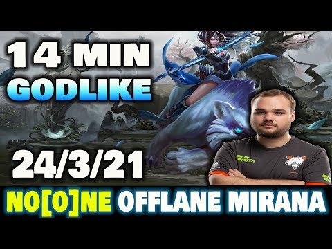 NOONE Mirana Offlane 14 min Godlike Dota2 7.22