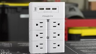 Multi Plug Outlet, Outlet Splitter, POWSAV Surge Protector Wall Mount Review