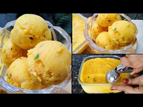 Mango Ice Cream Recipe l No Cream Homemade Mango Ice Cream l Easy Mango Ice Cream Recipe