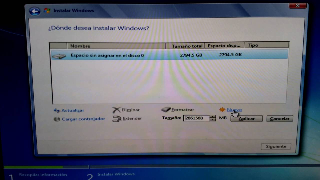 ¿Cómo particiono una unidad de 3 TB en Windows 7?