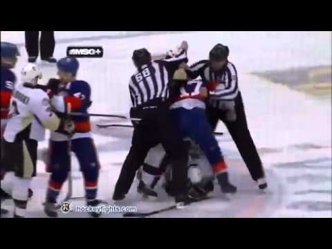 (11/02/11) New York Islanders vs Pittsburgh Penguins All Fights