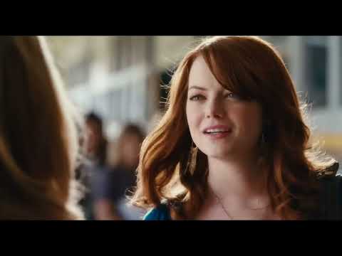 Easy A trailer still with Olive smiling as the tone shifts from satire to sincerity
