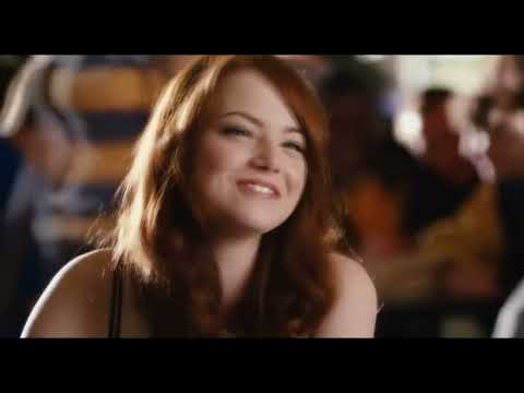 Easy A trailer still with school hallway and students reacting to Olive