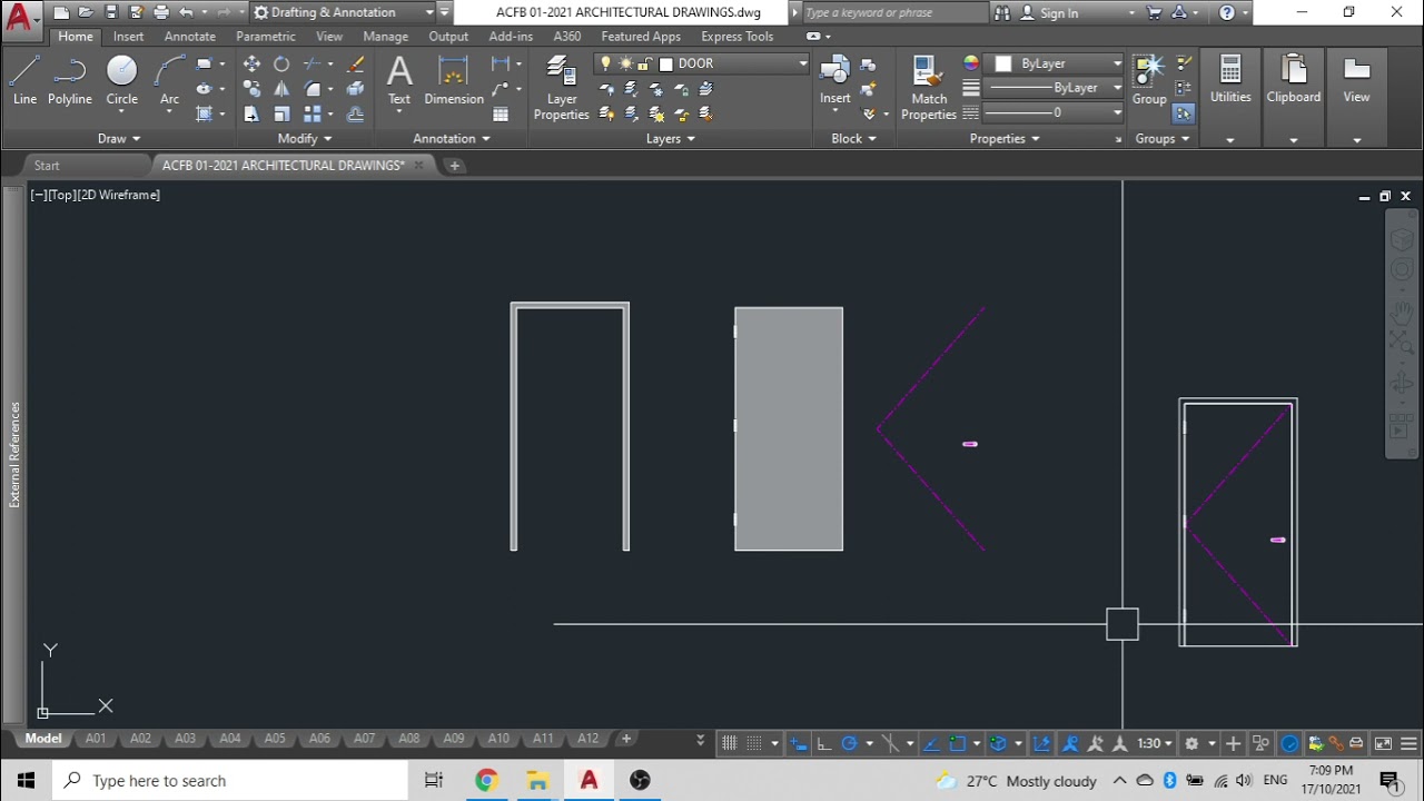 How to draw an architectural door schedule