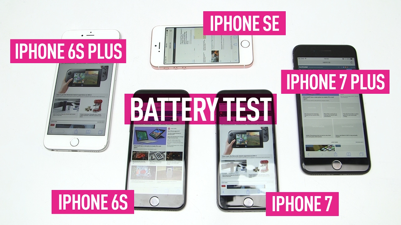 iPhone 7 vs 7 Plus vs SE vs 6S vs 6S Plus: Battery test - YouTube