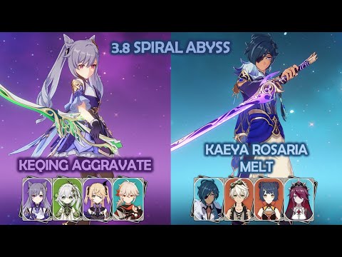 Keqing Aggravate & Kaeya Rosaria Melt - Spiral Abyss 3.8 - Genshin Impact