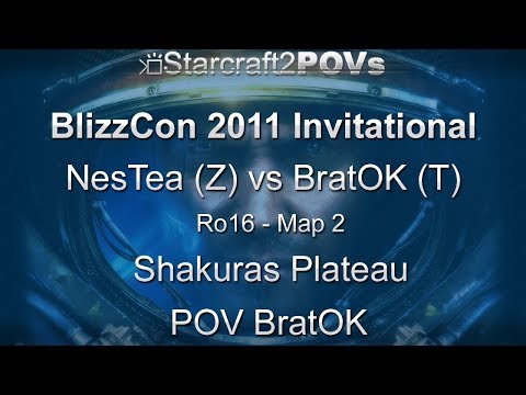 SC2 WoL - BlizzCon 2011 Invitational - NesTea vs BratOK - Ro16 - Map 2 - Shakuras Plateau - BratOK
