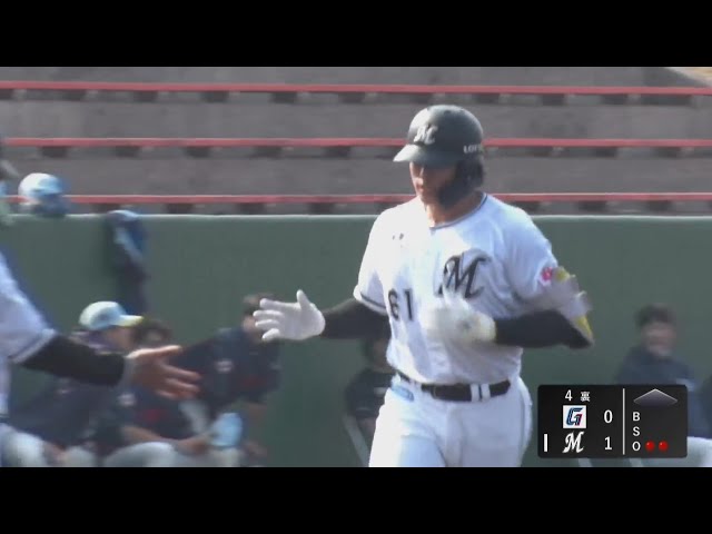 【MBG】豪快弾!! マリーンズ・山本大斗 レフトへの2ランホームラン!!  2025年3月1日 千葉ロッテマリーンズ 対 ロッテ・ジャイアンツ
