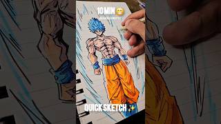 How To Draw Goku 15sec ,3min ,10min ✨️🖊 #shorts