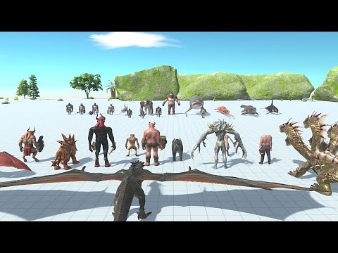 Mutant Primates with Old Goro and Aquatic vs Fantasy with Infernal - Animal Revolt Battle Simulator