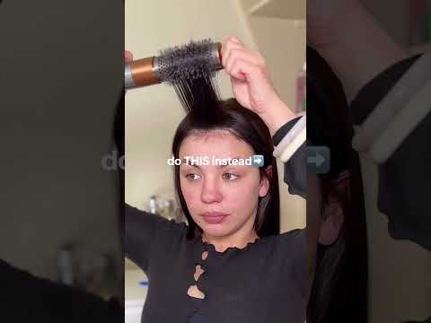 how to get the perfect swoop on long curtain bangs with a blow dryer brush 🙋🏻‍♀️✨