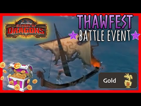 GETTING SO MANY MEDALS! | Gold Thawfest Battle Events {Rewards}  - School Of Dragons (SoD) Gameplay