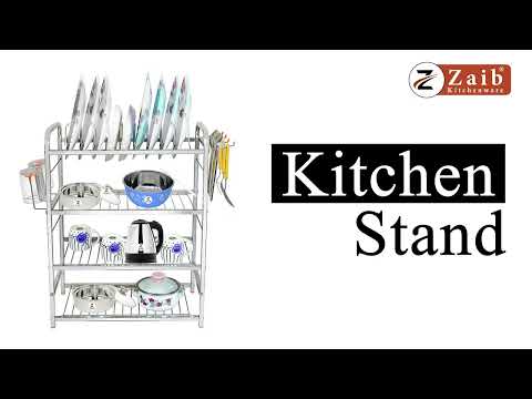 Kitchen rack silver steel bartan stand wholesale