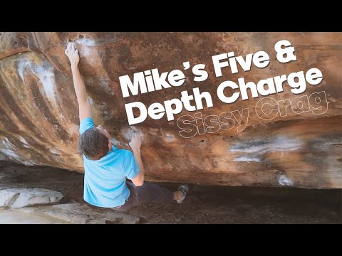 Bouldering: Mike's Five (V5) & Depth Charge (V6) at Sissy Crag, Sydney