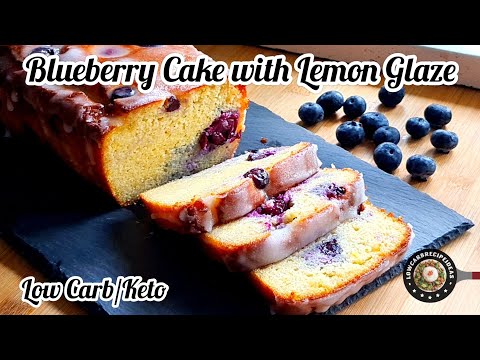 KETO BLUEBERRY CAKE WITH LEMON GLAZE