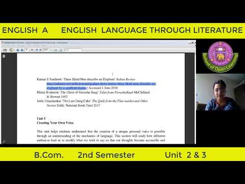 ENGLISH LANGUAGE THROUGH LITERATURE - UNIT 2 & 3 By - AYUSHI MAHESHWARI