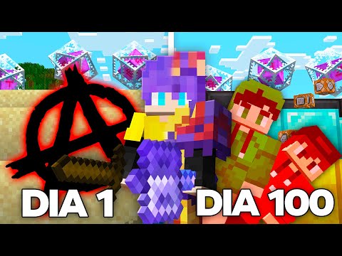 SOBREVIVI 100 DIAS EM UM SERVIDOR ANÁRQUICO DE MINECRAFT