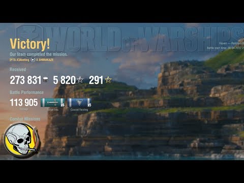 WoWS, Shimakaze, 274k credits, 114k dmg, 6k XP