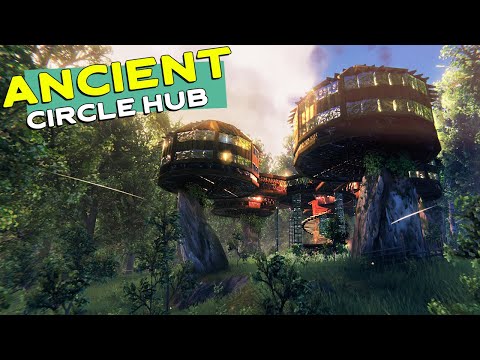 A Hub of circular building using the Ancient Stone Circles in Valheim