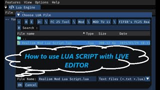 EAFC25 - How to use LUA SCRIPT with LIVE EDITOR