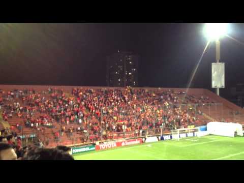 "Salida union española vs san Lorenzo copa libertadores 2014" Barra: Fúria Roja • Club: Unión Española