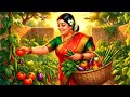 Chubby Tuntun Aunty Makes Crispy Pakoda Harvest Fresh Vegetables Rice Sambar Cooking ASMR