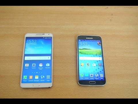 Samsung Galaxy Note 3 Android 5.0 vs Samsung Galaxy S5 Android 5.0 Lollipop - Review HD