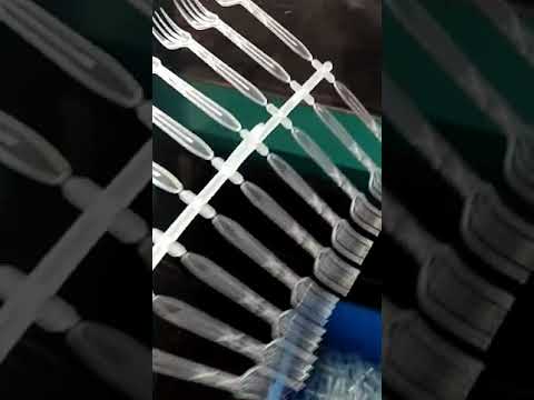 Disposable plastic fork injection molding machine