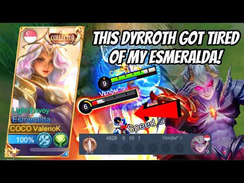 WHEN ESMERALDA WINS FIGHTING AGAINST DYRROTH! - HE GOT TIREDD AND GAVE UP!! | MOBILE LEGENDS