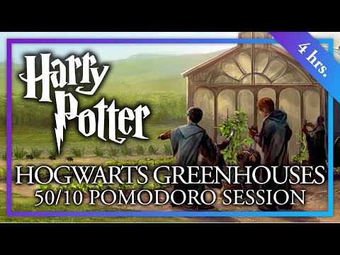 STUDY IN THE HOGWARTS GREENHOUSES - 50/10 Long Pomodoro Session - Harry Potter ASMR