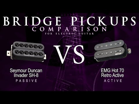 Seymour Duncan INVADER SH-8 vs EMG HOT 70 RETRO ACTIVE - Bridge Guitar Pickup Comparison Tone Demo