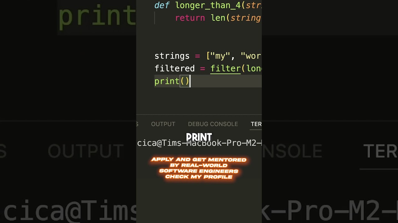 What does the filter function do in Python?