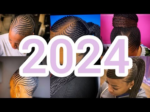 💯🔥2024 Best Ponytail Braids Hairstyle Ideas with Beautiful Cornrow Designs ♥️