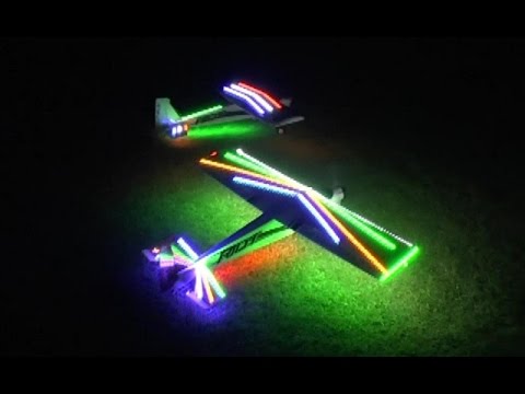 ② MWM WARBIRDS RC DEMO VID FOR NIGHT LIGHTING KITS / MACHINE GUN LIGHTS / NAV LIGHTS - 2015