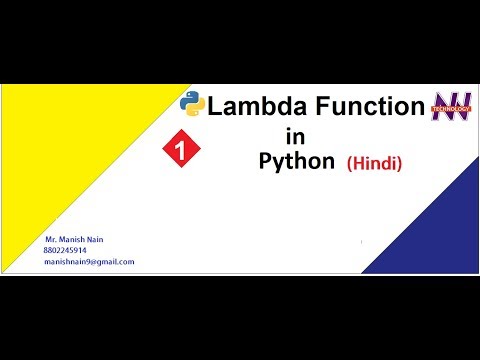 Python Tutorial In Hindi Anonymous Function In Python Hindi Manish Nain