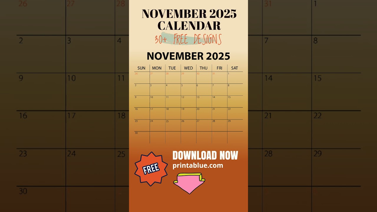 November 2025 Calendar Free Download #calendar #diyplanner #november2025