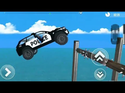 Deadly police Car Crash impossible speed Bumps and hurdles driving Android gameplay